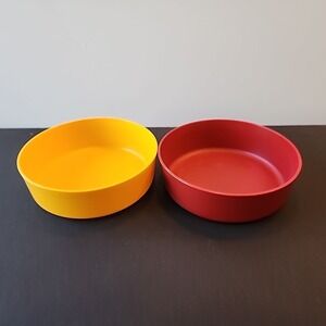 Vintage‎ Tupperware Wonder Bowls Stackable Harvest Colors Lot of 2 No Lids EUC